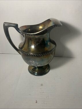 Crescent Iridescent Silver-Tone Creamer Pitcher
